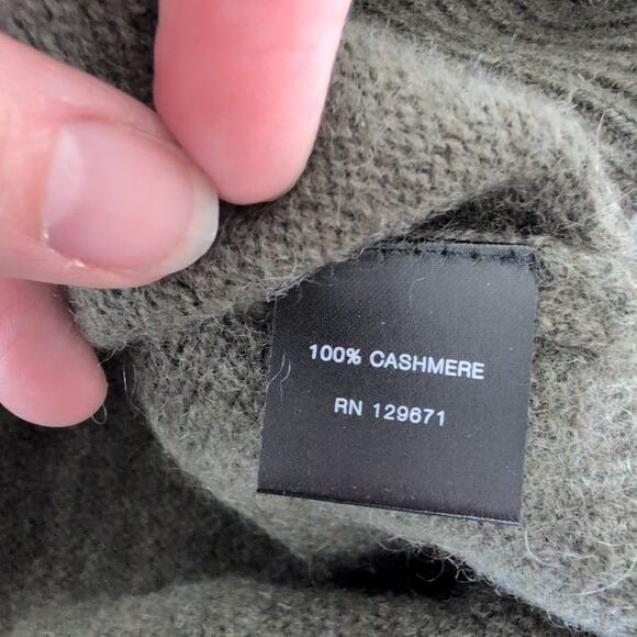 Naked Cashmere Green Gray 100% Cashmere 1/4 Zip Pullover - Size Men's Large $425 - Picture 3 of 6